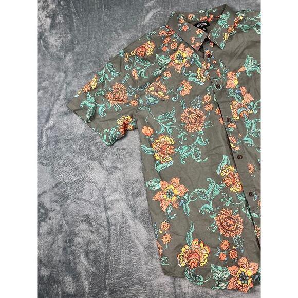Men’s Billabong Floral Print Short-Sleeve Shirt Large – Excellent Condition - Picture 7 of 11